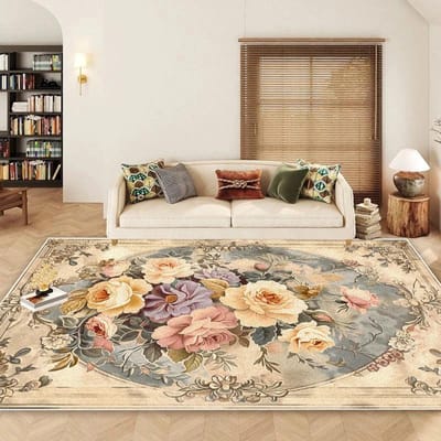 Bloementapijten in Scandinavische stijl voor woonkamer Hoogwaardige bloemendecoratie Slaapkamer Grote oppervlaktekleden Antislip Lobby Sofa-gebied Matten 100*160cm