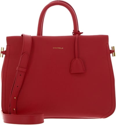COCCINELLE Leren Handtas Schoudertas Blue Handbag Cranberry Rood