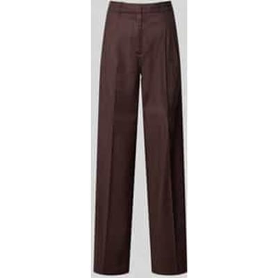 Broek van linnenmix met persplooien model 'CARLA'