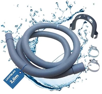 Universele Afvoerslang voor Wasmachine en Vaatwasser - 2 M Compleet met Steun en Slangklemmen