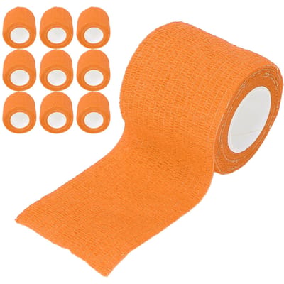 10 Stuks Multifunctioneel Wegwerp Zelfklevend Elastisch Verband Schokbestendig Antislip Tattoo Handvat oranje