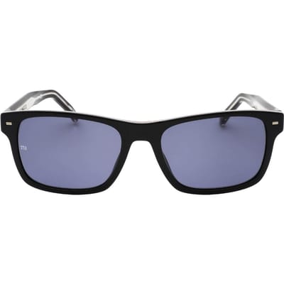 Tommy Hilfiger Heren Blauwe Lens Zonnebril (Zwart)