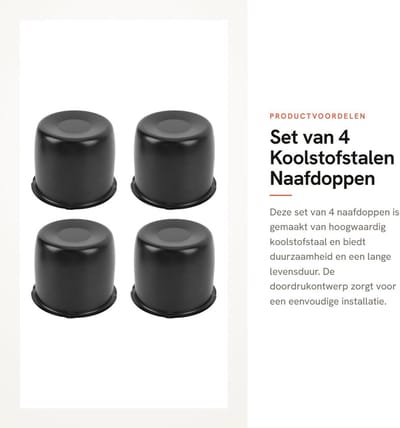 Dailygoods- Wielcentrumdop Hoogwaardig Koolstofstaal - 4.25 Inch - Open-end - Vrachtwagen/Trailer/SUV - Handige Pasvorm - Duurzaam Ontwerp - Naafdop