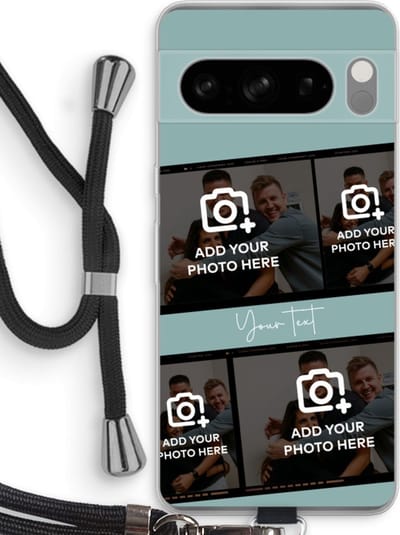 Gepersonaliseerd - Case Company® - Hoesje met koord geschikt voor Google Pixel 8 Pro hoesje met Koord - Filmrol N°2 - Telefoonhoesje met Zwart Koord - Bescherming aan alle Kanten en Over de Schermrand