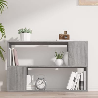 vidaXL - Boekenkast - 100x24x63 - cm - bewerkt - hout - grijs - sonoma - eikenkleurig