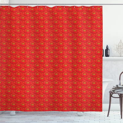 ABAKUHAUS douchegordijn sc_126743_175x180_de – 175x180 – zinnoberrood