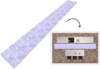 Keukenloper - Keukenmat - Waterverf - Patroon - Paars - 400x50 cm - Keuken vloerkleed
