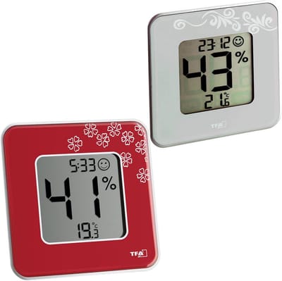 Digitale Thermo-Hygrometer met Klok - Temperatuur en Luchtvochtigheid Meter voor Binnenklimaat