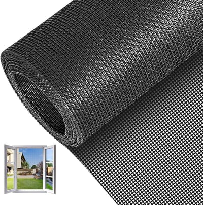 Thijox - Vliegengaas voor Ramen en Deuren, Insectenwerend Glasvezel, Op Maat te Snijden, 120 x 250 cm, Zwart, Perfect voor Tuin, Keuken en Dakramen