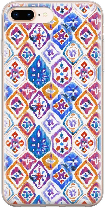 Leuke Telefoonhoesjes - Hoesje geschikt voor iPhone 8 Plus - Boho vibe - Soft case - TPU - Print / Illustratie - Multi