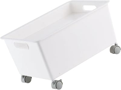 Opbergmand met wielen - Opbergcontainer verplaatsbaar - Huishoudelijke artikelen opbergen - Stevig PP materiaal - Grote capaciteit - Wit