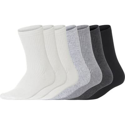 ESMARA 7 Paar sokken (wit/lichtgrijs/grijs/zwart, 35-38)