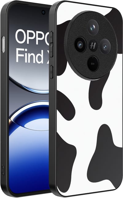 Smartphonica Telefoonhoesje Geschikt voor Oppo Find X8 met Koeienvlekken Opdruk - TPU Backcover Case With Cow Patches Design geschikt voor Oppo Find X8