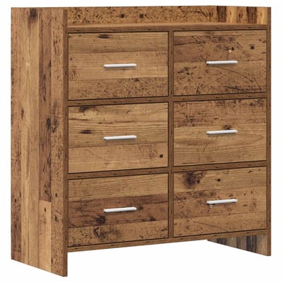 vidaXL - Dressoir - Oud - hout - 75 - x - 33 - x - 80 - cm - Bewerkt - hout