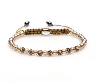 Karma Armband Spiral Golden Brown Gold Crystal