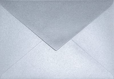 Metallic (parelmoer) zilveren enveloppen C6 - 114 x 162 mm - A6 - 25 stuks - NK natgelijmde - 120 gram - Aster Metallic - Netuno