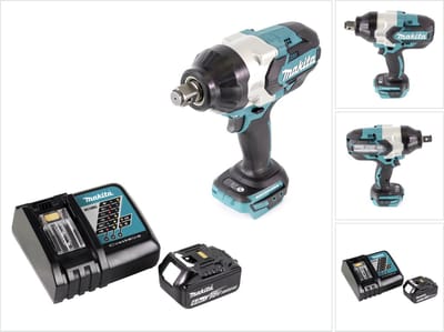 Makita DTW 1001 RG1 accu slagmoersleutel 18V 3/4" 1050Nm borstelloos + 1x oplaadbare accu 6.0 Ah + lader