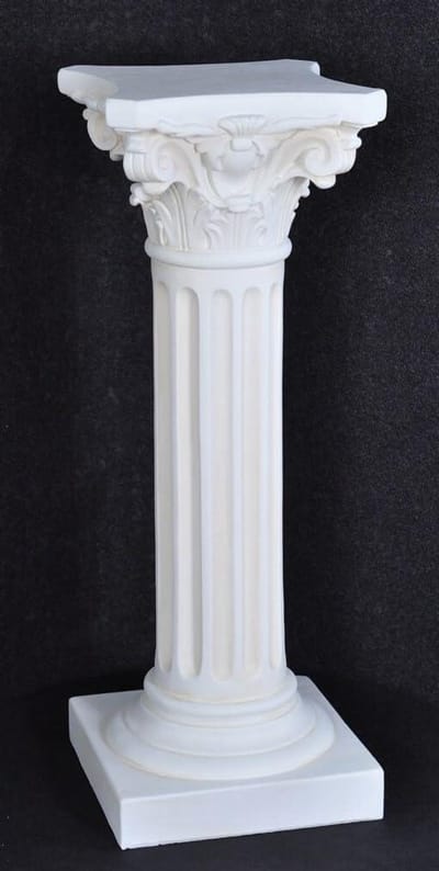 Decoratieve zuil - Platform sokkel - Interieur styling - Art deco stijl - 75 cm hoog - Wit