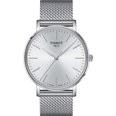 Montre Tissot Mouvement Quartz Étanche 50M Cadran Argenté Boîtier Acier Bracelet Acier Montres Homme T143.410.11.011.00 Regular Box