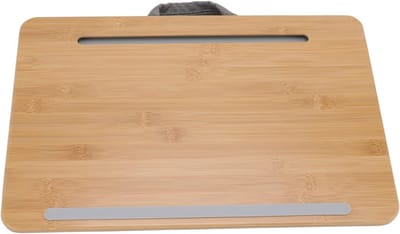 Schootbureau Bamboe - Laptoptafel Werktafel - Comfortabel Werken - Extra Groot Oppervlak - 42x27.5cm - Natuurlijk