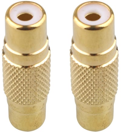 Phono Coupler Adapter Jack Extender voor Audioverbindingen, 2 Stuks, Goud Geplateerd, Ideaal voor Geluidsapparatuur en Home Theater