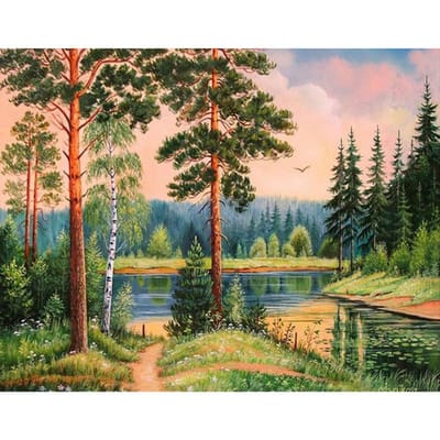 5D DIY Diamond schilderij zonsondergang uitzicht borduurwerk mozaïek kruissteek strass decor 20X30CM beige