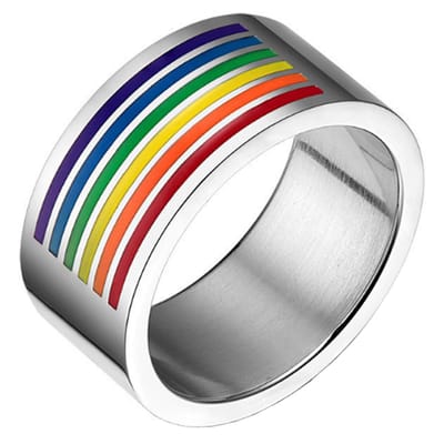 Edelstaal mannen ring Regenboog 10mm-20mm