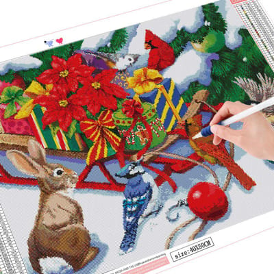 Volledige vierkante ronde diamant schilderij vogel Craft Kit handgemaakte cadeau diamant borduurwerk dier mozaïek winter kerstcadeau Full Square 20X30CM