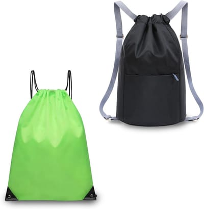 Allecto Plus - Waterdichte Gymtassen 2 Stuks met Trekkoord en Verstelbare Riem - Sporttas en Zwemtas - Uniseks Rugzak voor Sport en Reizen - Accessoires voor Sportschool