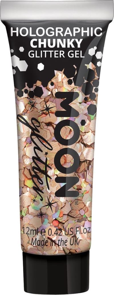 Moon Creations - Moon Glitter - Holographic Chunky Glitter Gel Glitter Make-up - Roze