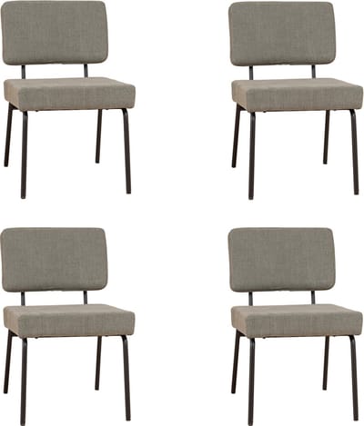 Bronx71® Scandinavische eetkamerstoel Espen groen gerecyclede stof - Eetkamerstoelen set van 4 - stoel
