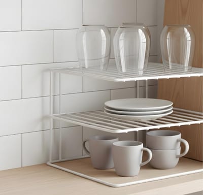 hoekkast, 2 niveaus, 25 x 25 x 19 cm, wit