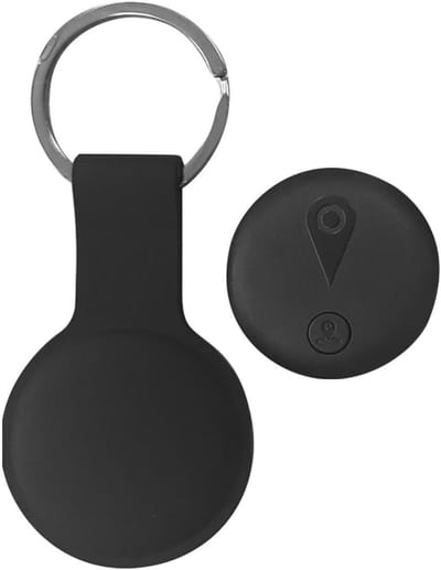 Huisdier Tracker Alarm - Locatie Tag - Veiligheid Buiten - Geen Maandelijkse Kosten - 3.1x3.1x0.9 cm - Zwart