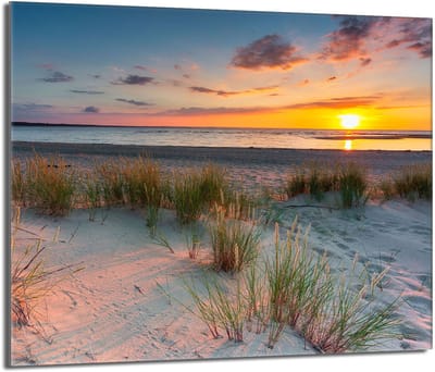 TMK ArtDeko - Plaatbescherming - 60x52 cm - Hartglas - Meerkleurig Strand