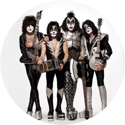 Signs USA - wandbord - dibond - Kiss Band - Rond 20 cm