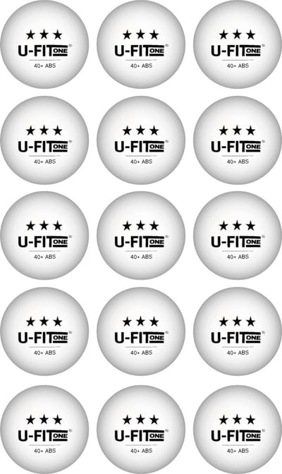 U Fit One Professionele Tafeltennisballen - 15x Wit - 3 Ster kwaliteit - Tafeltennisballen - Pingpongballen - ABS 40+