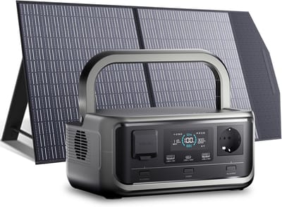 Draagbare Energiecentrale - Solar Generator - Outdoor Activiteiten - LiFePO4 Batterij - 256 Wh - Grijs