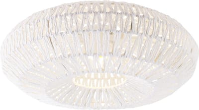 QAZQA lina - Retro Dimbare LED Smart Plafondlamp incl. wifi met Dimmer - 1 lichts - Ø 50 cm - Wit - Woonkamer | Slaapkamer | Keuken