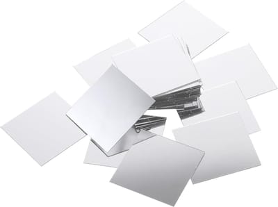Kleine Zelfklevende Spiegelstickers, 50 Stuks 5x5cm, Mini Spiegeltegels voor Creatieve Projecten, Mosaïektegels voor Wanddecoratie en Badkameraccessoires