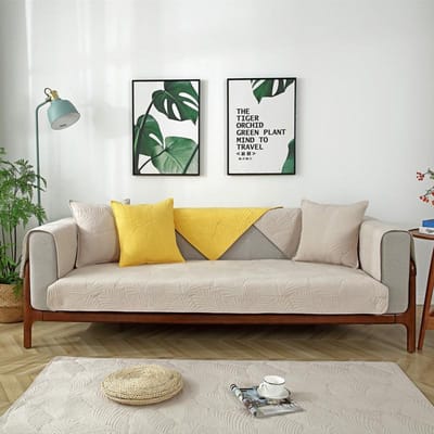 Nordic bladprint bankhanddoek vier seizoenen universele bankhoezen moderne bankhoes voor woonkamer antislip bankhoes 70*70cm kaki