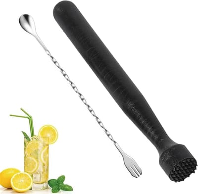 Professionele Cocktail Muddler en Bar Lepel van RVS voor het Maken van Heerlijke Cocktails en Drankjes