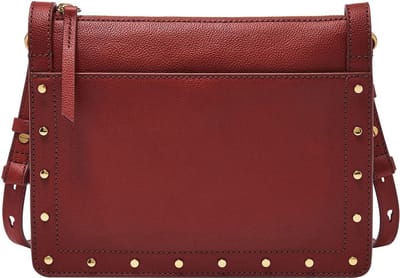FOSSIL Leren Schoudertas Taryn Crossbody Bag Scarlet Wijnrood