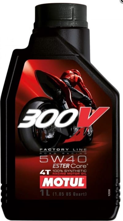 Motul 300V Road Racing 5W40 100% synthetische motorolie, 1 liter, nieuw