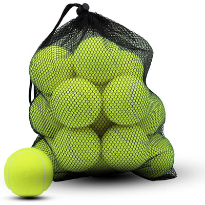 HappyFun Balle de Tennis Lot de 10 Balle de Tennis d'Entraînement Balle d'Entraînement Haute Élasticité Balle pour Jouer avec Chien Animal de Compagnie Convient Haute Qualité Pratique Usage Quotidien yellow