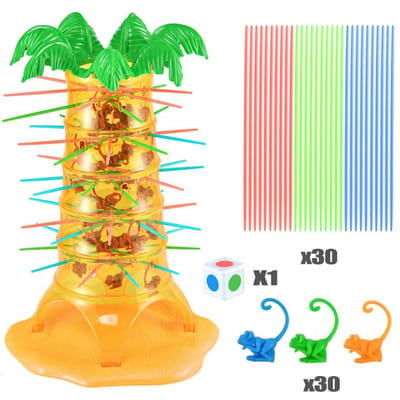 Aap Klimt in Boom Spel Kind Interactief Balans Tafelblad Bord Ouder-Kind Feest Aap Naar Beneden Leuk Spel Educatief Speelgoed Cadeau yellow