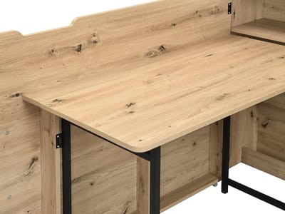Vente-unique Opklapbaar hoekbureau - MDF - Kleur: Naturel - RELIMY