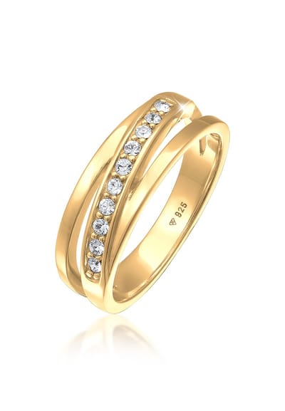 Elli - Ring - Dames Band Elegante met kristallen in 925 sterling zilver - Dames