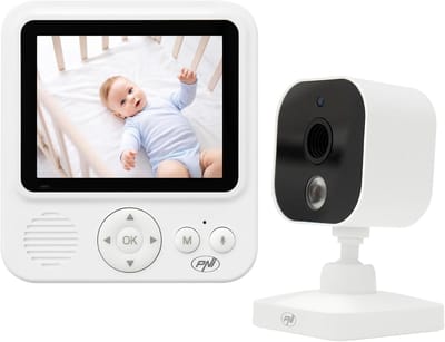 SnelShoppen - Video Babyfoon Draadloos 2.8 Inch Scherm met Temperatuursensor, VOX, Nachtzicht, Zoomfunctie en Slaapliedjes voor Baby's en Kinderen