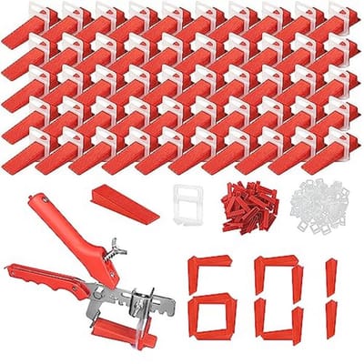 Tegelnivelleringssysteem met 601 stuks en 3 mm treklustang voor wand- en vloertegels