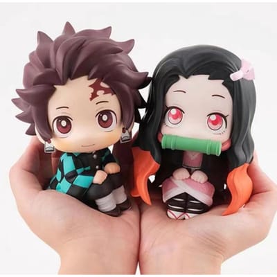 Kawaii Anime Demon Slayer Model Kamado Nezuko Kamado Tanjirou Kawaii Q versie Actie Figuur PVC Model Speelgoed Cadeau